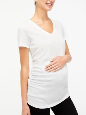 NEW J Crew White V-Neck Maternity T-Shirt XL
